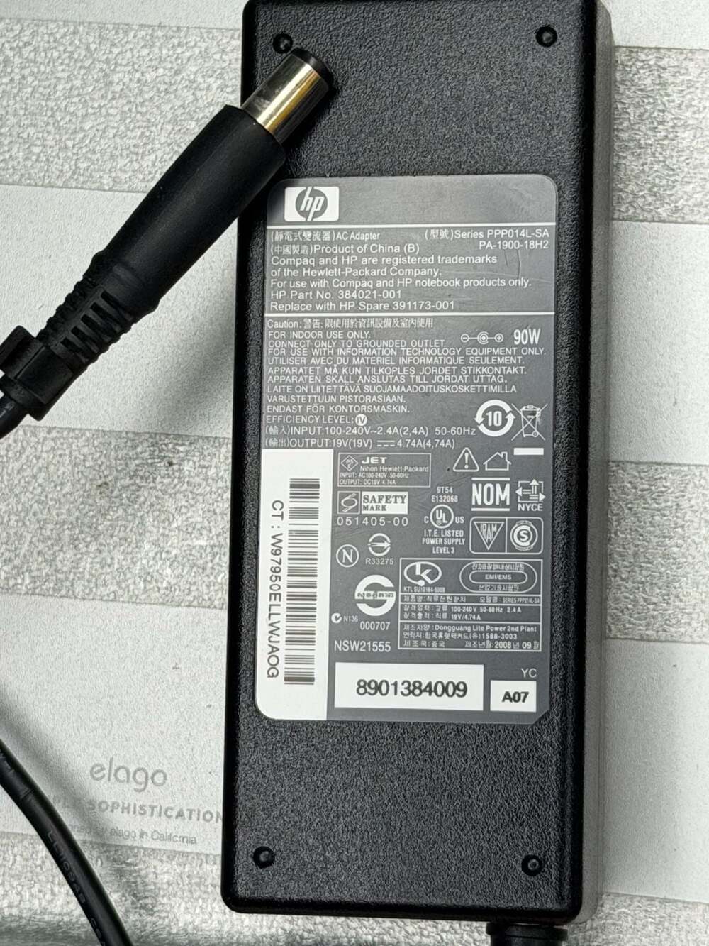 HP 90W AC Adapter Charger Series PPP014L-SA 384021-001